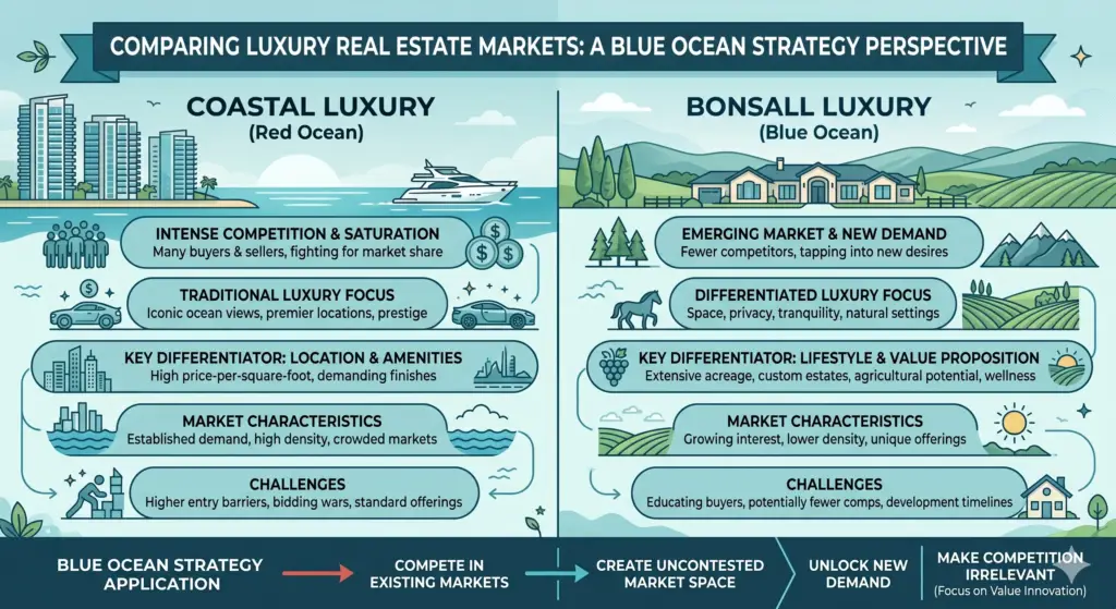 Comparing luxury real estates markets: A blue ocean strategy perspective - Coastal vs Bonsall